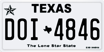 TX license plate DOI4846