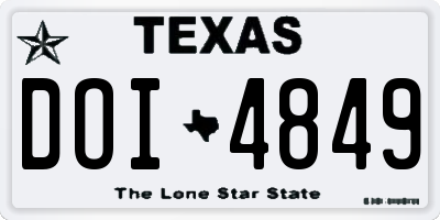 TX license plate DOI4849