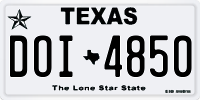 TX license plate DOI4850