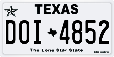 TX license plate DOI4852