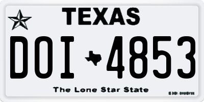 TX license plate DOI4853