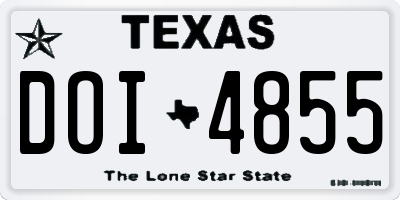 TX license plate DOI4855