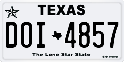 TX license plate DOI4857