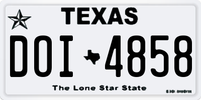 TX license plate DOI4858