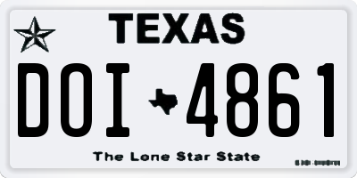 TX license plate DOI4861