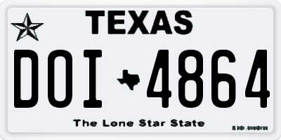 TX license plate DOI4864