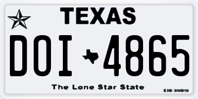 TX license plate DOI4865