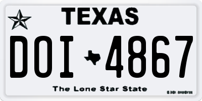 TX license plate DOI4867