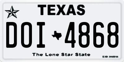 TX license plate DOI4868