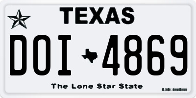 TX license plate DOI4869