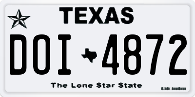 TX license plate DOI4872