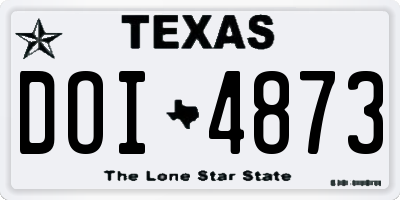 TX license plate DOI4873