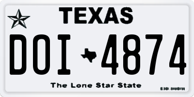 TX license plate DOI4874