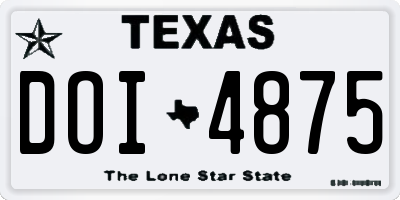 TX license plate DOI4875