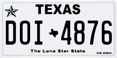 TX license plate DOI4876