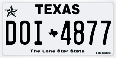 TX license plate DOI4877