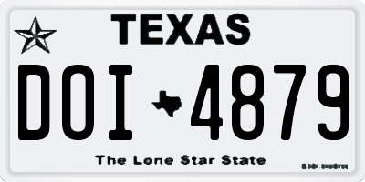 TX license plate DOI4879