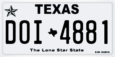 TX license plate DOI4881