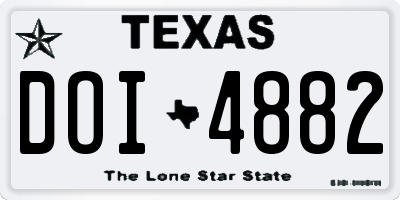 TX license plate DOI4882