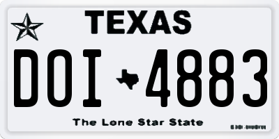 TX license plate DOI4883