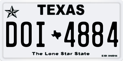 TX license plate DOI4884