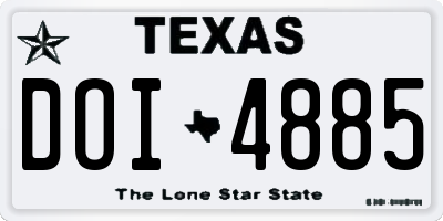 TX license plate DOI4885