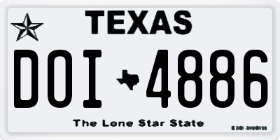 TX license plate DOI4886