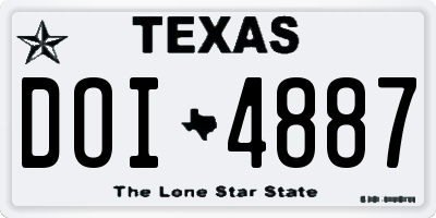 TX license plate DOI4887