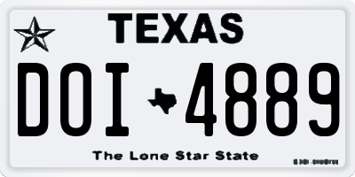 TX license plate DOI4889