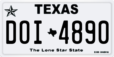 TX license plate DOI4890