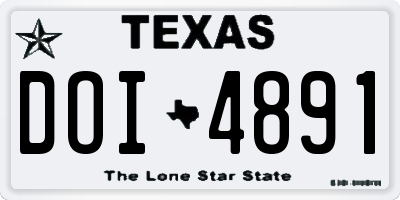 TX license plate DOI4891