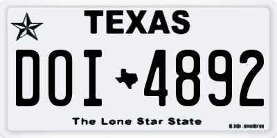 TX license plate DOI4892