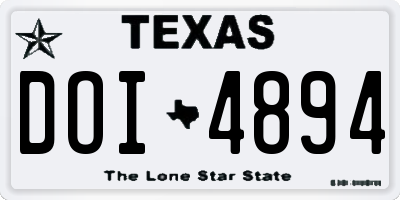 TX license plate DOI4894