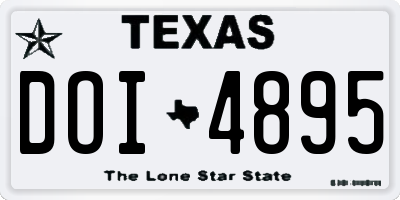 TX license plate DOI4895