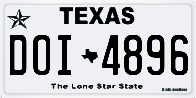 TX license plate DOI4896