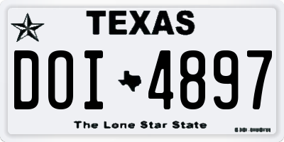 TX license plate DOI4897