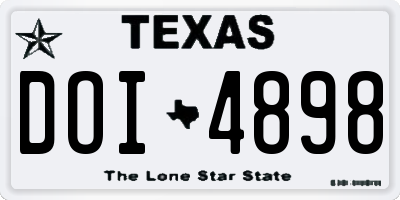 TX license plate DOI4898