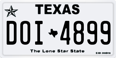 TX license plate DOI4899