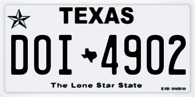 TX license plate DOI4902