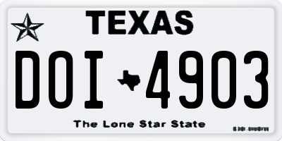TX license plate DOI4903