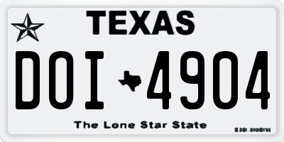 TX license plate DOI4904