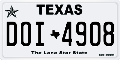 TX license plate DOI4908