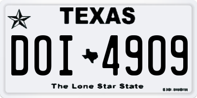 TX license plate DOI4909