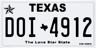 TX license plate DOI4912