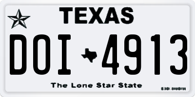 TX license plate DOI4913