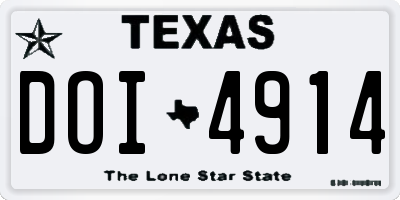 TX license plate DOI4914