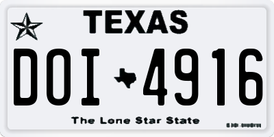 TX license plate DOI4916