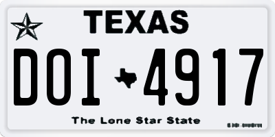TX license plate DOI4917