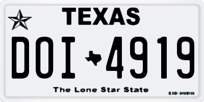 TX license plate DOI4919