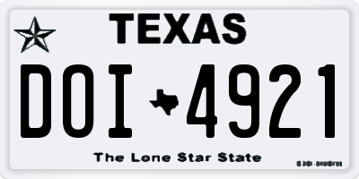 TX license plate DOI4921